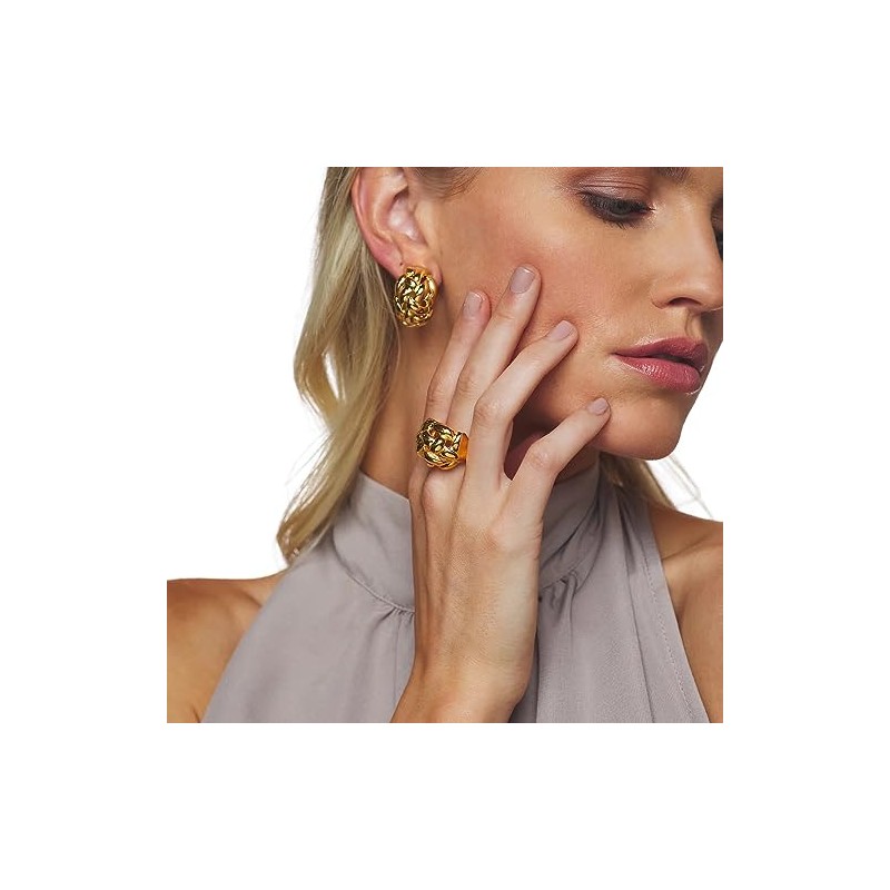 Kenneth Jay Lane Gold Clip-On Button Earrings