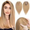 Hairro 100% Real Human Hair Toppers for Women No Bang,
