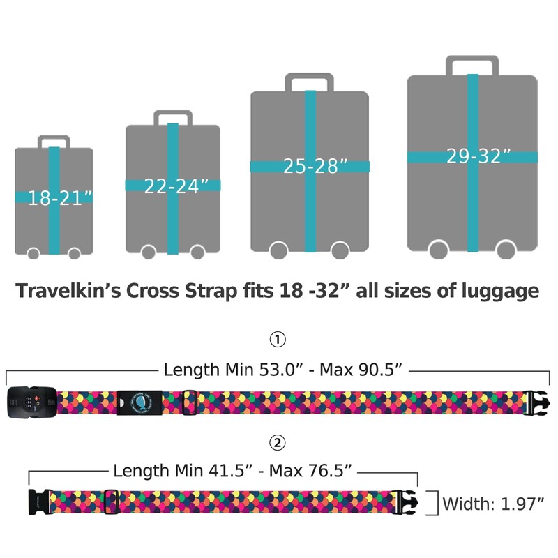 Travelkin Cross Luggage Strap, TSA Approved, Adjustable Travel Suitcase Belt