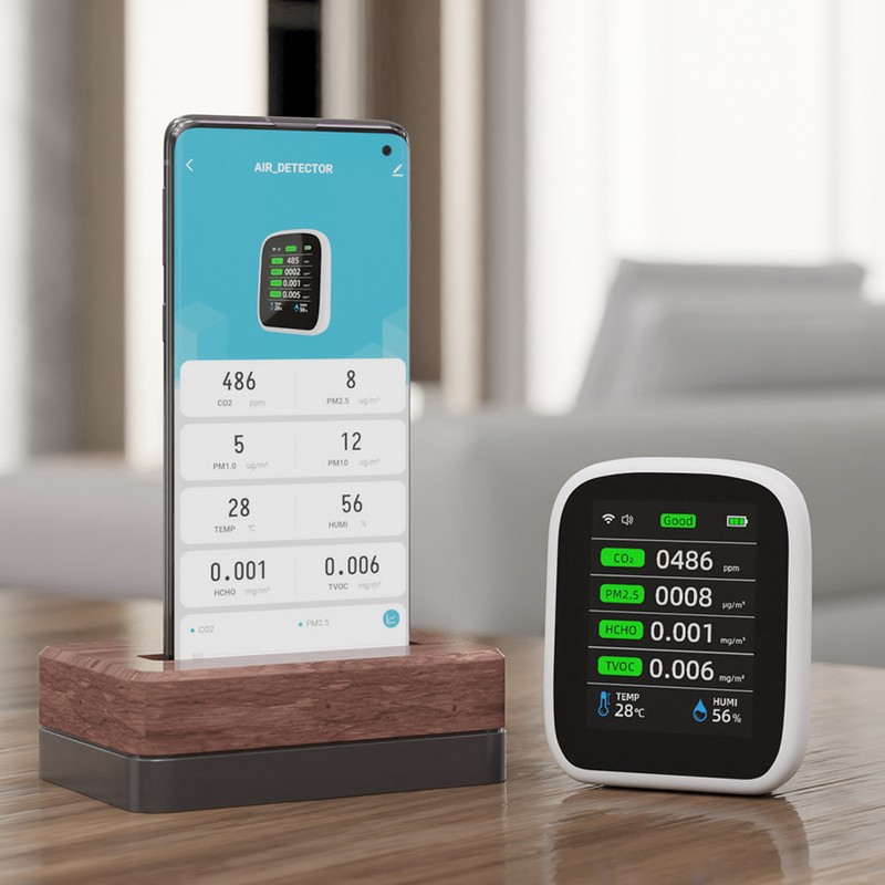 Tuya Wifi Portable Air Quality Meter 8in1 PM1.0 PM2.5 PM10