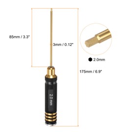 sourcing map 2pcs RC Hex Screwdriver 2mm Titanium Hexagon Screwdrivers Wrench Steel RC Hex Driver Repair Tool for RC Models Car Helicopter Boat