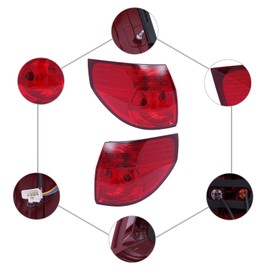 Tail light Assembly For 2006 2007 2008 2009 2010 Toyota Sienna Halogen Tail Light Brake Lamp 81560AE020, 81550AE020 Direct Replacement Left Driver & Right Passager Side Assembly (LH+RH)