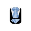 HISDERN Mens Sky Blue Plaid Tie and Pocket Square Set