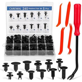 240 Pcs Bumper Clips Car Clips Plastic Rivets of 12 Most Popular Sizes and 5 Fastener Removers Fasteners Push Retainer Kit Auto Push Pin Rivets Set