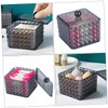 Ciieeo Pattern Cotton Swab Storage Box Transparent Acrylic Organizer for