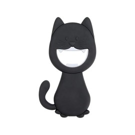 balvi Bottle Opener Katy Colour Grey in the Shape of a Cat Magnetic Made of PVC/Metal