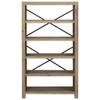 vidaXL Brown 5-Tier Bookcase- Solid Acacia Wood with Brushed Finish-