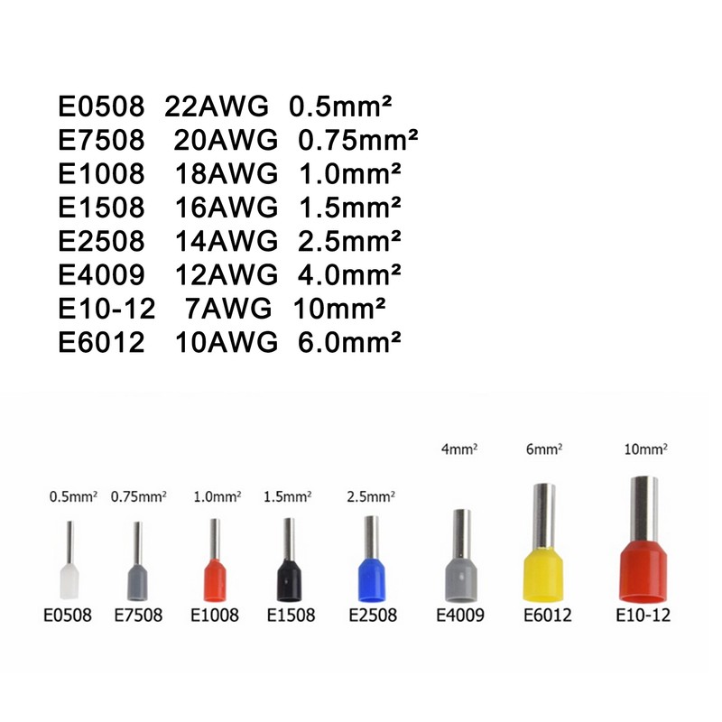 1200Pcs Wire Ferrules Crimping Cold Pressed Terminal Electrical Industrial Accessories