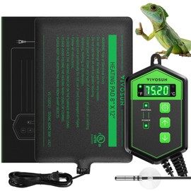 VIVOSUN Reptile Heating Pad 8x12 Inch with Thermostat Combo Under Tank Terrarium Heating Mat for Turtles, Lizards, Frogs, and Other Reptiles
