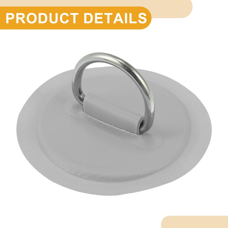 Partuto 4 Pcs Universal D Ring Patch - PVC Stainless