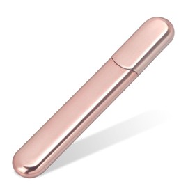 Lima de Uñas de Cristal Prémium con Funda, Lavable, Reutilizable y Suave, Profesional y Ecológica, Ideal para Bebés, Viajes y Regalo Hombre o Mujer, Para Uñas Naturales o Acrílicas, Para Manicure y Pedicure, Color Oro Rosado