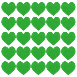 MECCANIXITY Felt Heart Shape Heart Pom Pom Valentine's Day Hearts Craft 2.76Inch x 2.76Inch for Home Decor Party Crafting Art, Green, Pack of 100