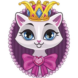 Divine Designs Cute Spoiled Royal Girly Princess Kitty Cat Cartoon Vinyl Decal Sticker (4" Tall)