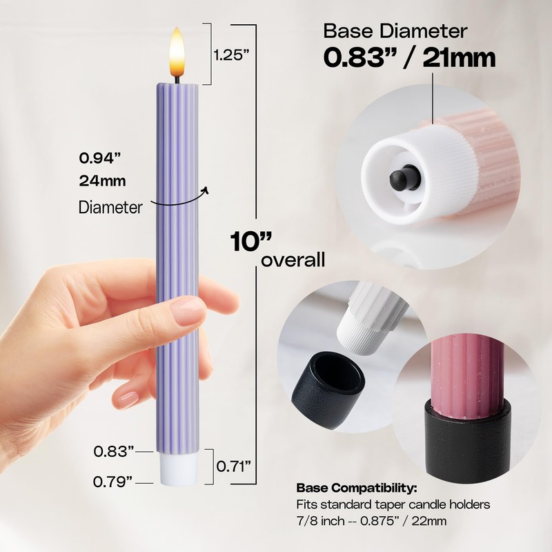 West Ivory Dusty Mauve Coordinated Pinkish Lilac 4 Pack, 10"