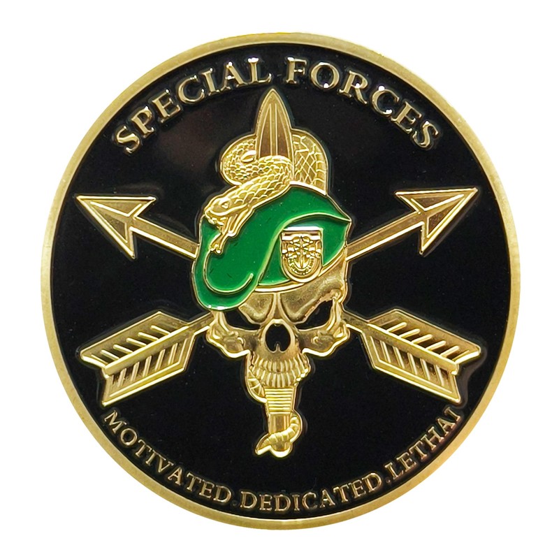 United States Army Special Forces Challenge Coin - Motivated, Dedicated,