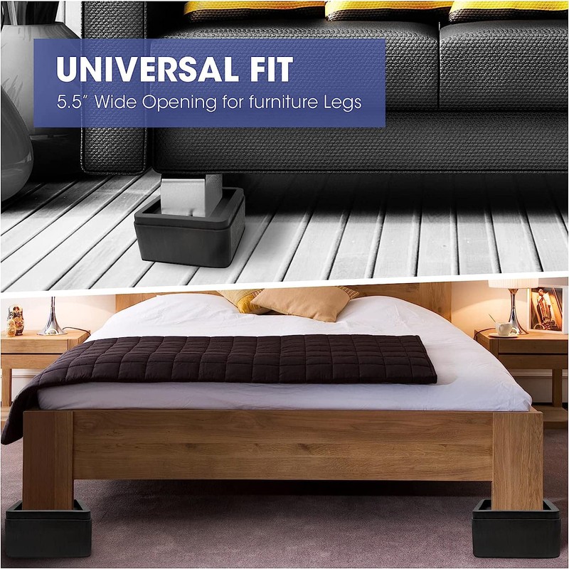 MYMULIKE Bed Risers 2 inch, Oversized Fits 5.5in Legs， Heavy