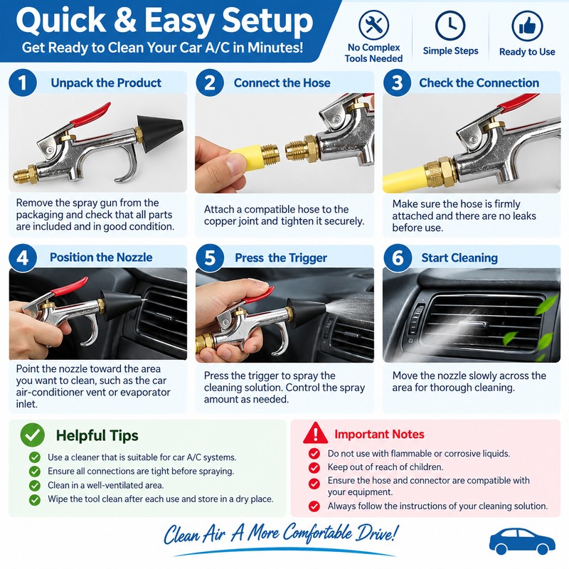Car A/C Cleaning Spray Gun Nozzle for No-Disassembly Cleaning –