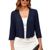 Skrfez Women's 3/4 Sleeve Thin Shrugs for Dresses Navy Blue