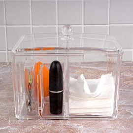Lid case, acrylic cotton swab case, cotton pad case, vanity cotton pad case / 뚜껑케이스 아크릴면봉케이스 화장솜케이스 화장대 화장솜케이스