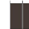 vidaXL 3-Panel Fabric Room Divider, Brown, Foldable Design, Easy Assembly,