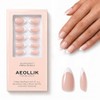 Aeollik Uñas postizas hechas a mano, cortas, almendradas, blancas, con