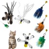 Girihe 6 PCS Cat Wand Toy, Feather Cat Toy Refill