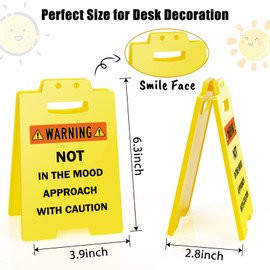 MBL Funny Office Decor Gifts - Not in The Mood, Small Fun Gag Desk Mini Warning Caution Sign Cubicle Decoration for Women Men Coworker Teammate Employee Boss Birthday Christmas