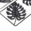 2pcs Leaf Statue Black Style Embossed Design Metal Material Decorative
