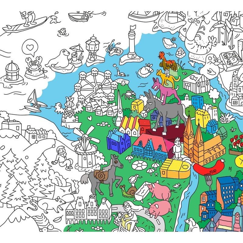 OMY Giant Coloring Poster 70 x 100, Deutschland: Riesenposter zum