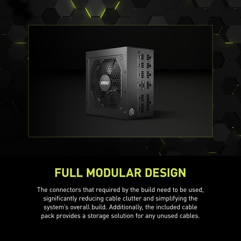 MSI MAG A750GL PCIE5, Fully Modular Compact Gaming 750W Power