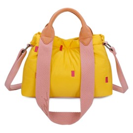 Fritzi aus Preussen Izzy Mini Pink Puffy Nylon Crossbody Bag Sun Yellow