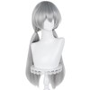 Long Gray Ponytail Wig for Women Silver Grey Cosplay Wig