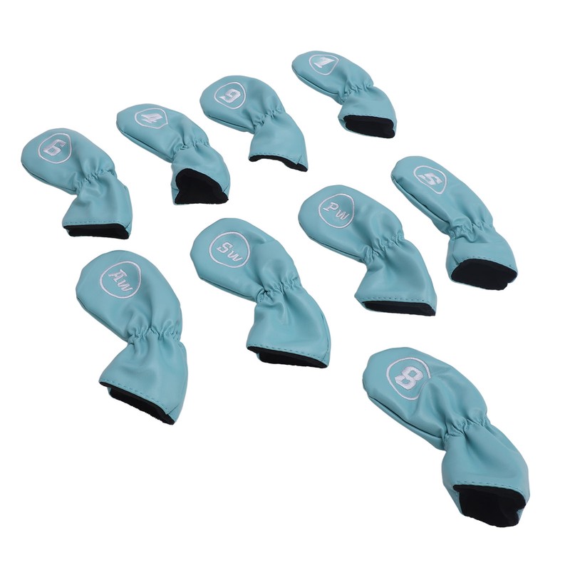 9pcs Golf Club Cover PU Leather Stylish Portable Golf Head