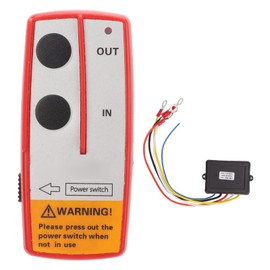 Qiilu Wireless Winch Remote Control Kit DC12V / 24V Electric Winch Controller Wireless Winch Remote Control Switch for ATV UTV Truck (Red)