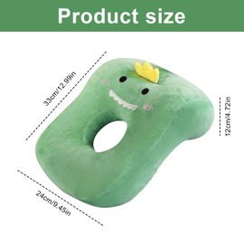 Jinfanshurich Plush Desk Cushion, Soft Nap Doughnut Cushion, Breathable Desk Sleeping Pillow, Breathable Massage Headrest, Neck Pillow for Home, Office, Aeroplane (Green)
