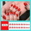 GCSQW Short Square Press on Nails Summer Fake Nails with