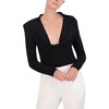 BCBGMAXAZRIA womens Long Sleeve Cowl Neck Bodysuit, Black, Medium