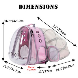 LAIRIES Dual Expandable Cat Backpack Carrier Polarized Front & Back Extension Pet Backpack Carrier, Fit up to 20 lbs, Bubble Capsule Dog Backpack Travel, Hiking & Outdoor Backpack