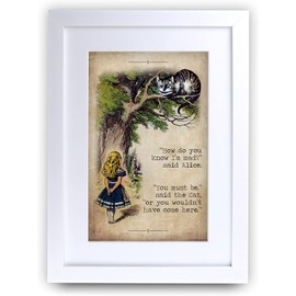 HWC Trading A4 FR Alice in Wonderland Cheshire Cat Gifts For Decorating Your New Born Baby's Room - A4 Framed