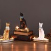 Egyptian Cat Candle Holder Decorative Resin Egyptian Cat Candlestick Exquisite