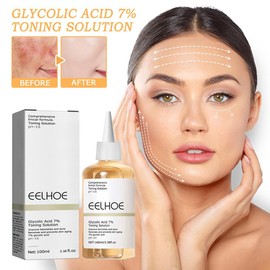 EELHOE 7% Glycolic Acid Exfoliating Toner | Overnight Skin Renewal, Deep Hydration with Aloe + Ginseng | Gentle Facial Moisturizer for Dullness & Uneven Texture (100ml) - Specification: 1 PCS