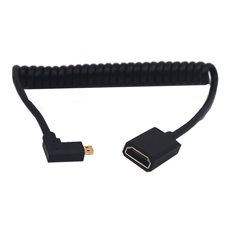 Kework 4ft HDMI 8K Extender Coiled Cable, 90 Degree Left