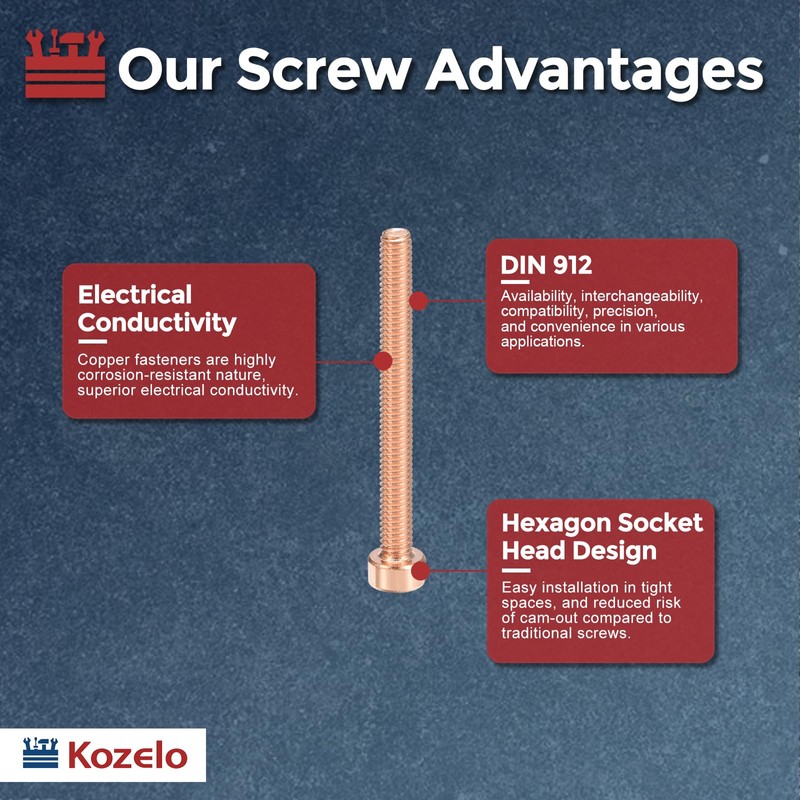 Kozelo 20pcs M3 Socket Head Cap Screws Bolts Nuts Assortment