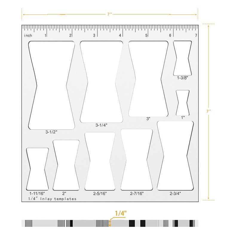 10 in 1 Butterfly Inlay Template,Router Template for Woodworking,Decorative Wood