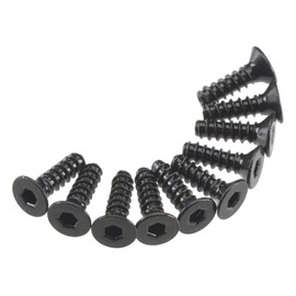 Axial AXA465 Hex Socket Tap Flat Head Screws (10-Piece), M3x10mm, Black