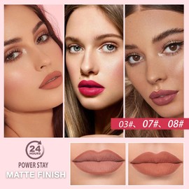 CAKAILA 6Pcs 2 in 1 Matte Lipstick Lip Liner Pencil Set,Waterproof Lip Stick Lip liner Combo for Old Women Long Lasting Lipstick Crayon,labiales mate 24 horas originales