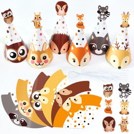 Eoopoon 12pcs Animal Theme Birthday Party Hats,Cute Animal Theme Birthday Hats for Kids,Fun Cone Hats for Kids Adults Birthday Party Games Craft Activities Kits, Perfect for Birthday Party Decor