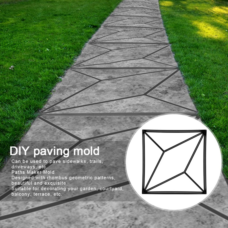 Rhombus‑Shaped Walking Paths Maker DIY Cement Brick Paving Mold for