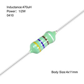 sourcing map 0410 Ring Inductor Axial RF Choke Coil Inductor Colourful 470uH 0.5W Pack of 25