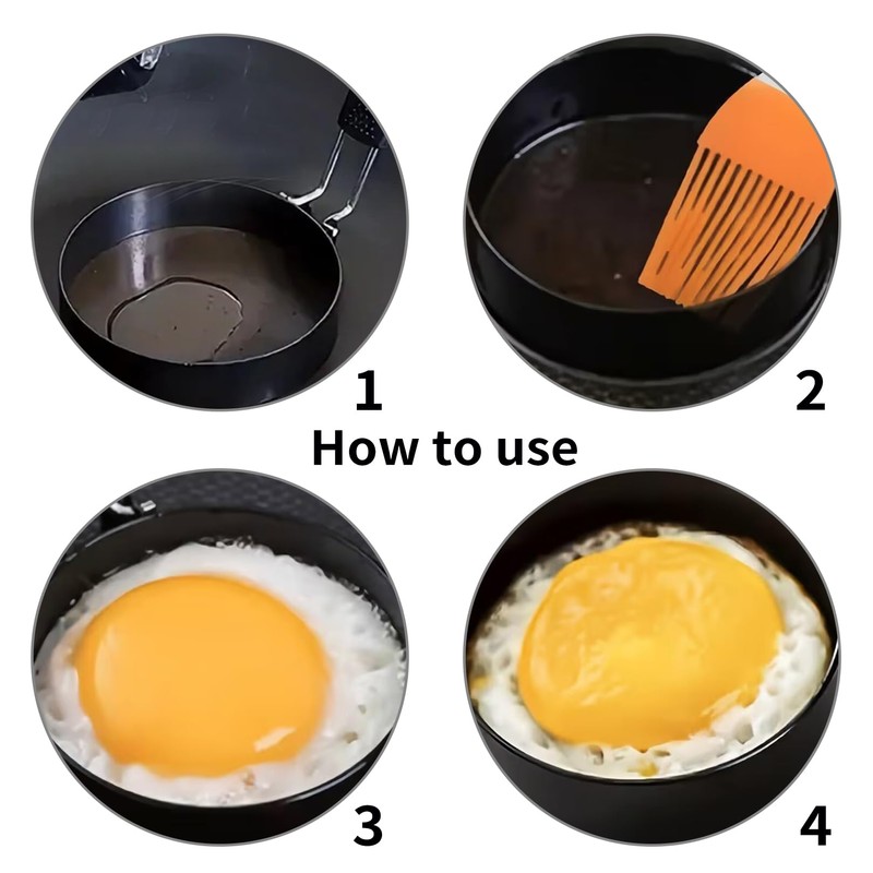 Pack of 2 fried egg moulds, pancake moulds, fried egg